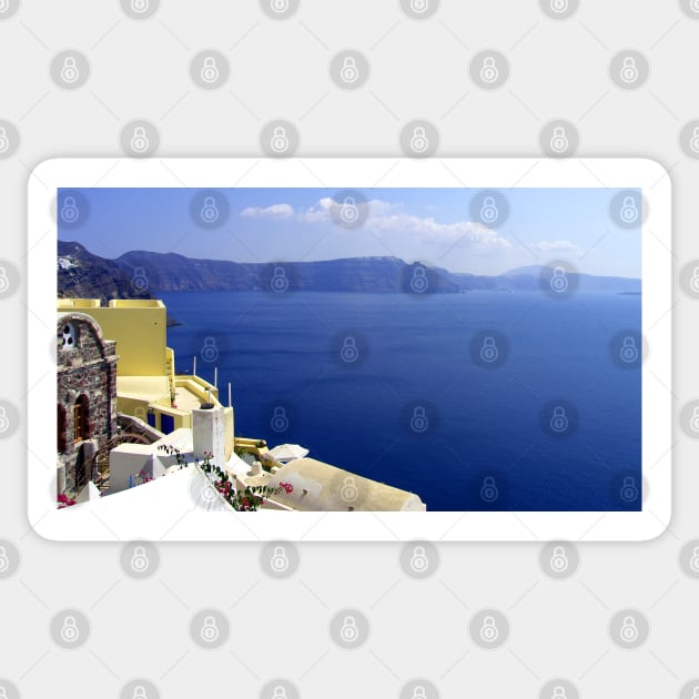 Santorini Caldera Sticker by tomg